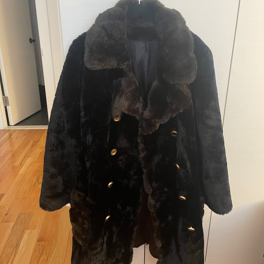 Vintage Borgana Faux Fur Coat - Medium